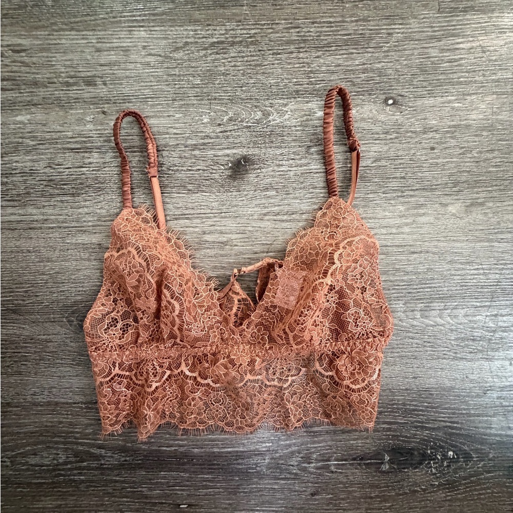 Victoria's Secret Lace Bandeau in Rust